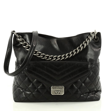 Chanel Retro Clasp Hobo Quilted Glazed Calfskin Medium 2947303