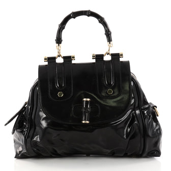 Gucci Pop Bamboo Handle Bag Dialux Coated Canvas Medium 2947401