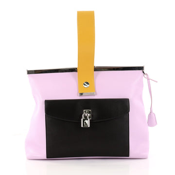 Christian Dior Pocket Frame Clutch Leather Purple 2950502