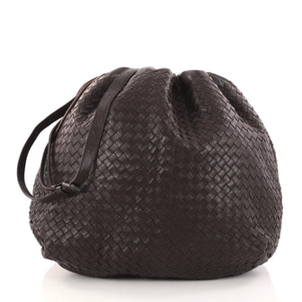 Bottega Veneta Drawstring Shoulder Bag Intrecciato Nappa Brown 2950803
