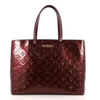 Louis Vuitton Wilshire Handbag Monogram Vernis MM Red 2951402