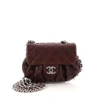 Chanel Chain Around Flap Bag Quilted Leather Small Red 2952201