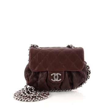 Chanel Chain Around Flap Bag Quilted Leather Small Red 2952201