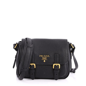 Prada Lux Messenger Bag Vitello Daino Small Black 2953004