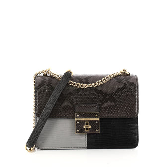  Dolce & Gabbana Rosalia Shoulder Bag Python and Lizard Blue 2954001