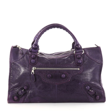 Balenciaga Work Covered Giant Brogues Handbag Leather purple 2954207