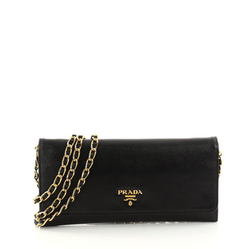 Prada Wallet on Chain Saffiano Leather Black 2954401