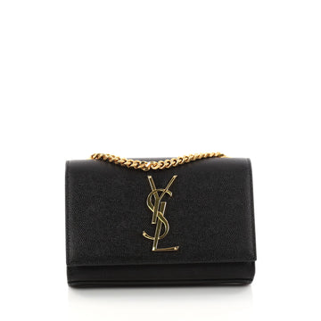 Saint Laurent Classic Monogram Crossbody Bag Grainy Black 2955802