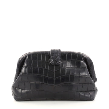  Bottega Veneta Lauren 1980 Clutch Crocodile Small Blue 2955901