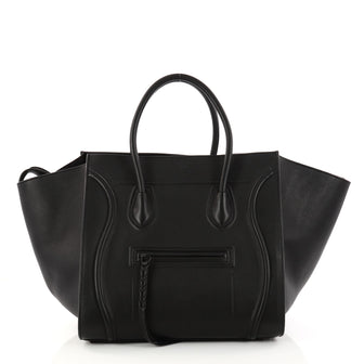 Celine Phantom Handbag Smooth Leather Medium Black 2956401