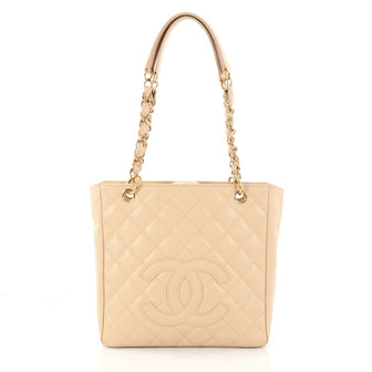 Chanel Petite Shopping Tote Quilted Caviar Neutral 2957101