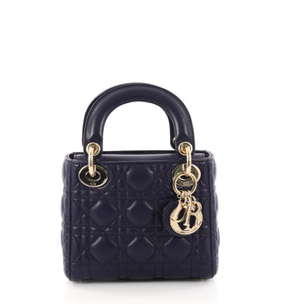 Christian Dior Lady Dior Handbag with Embellished Strap Purple 2960203