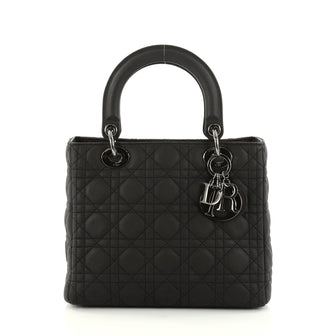 Christian Dior Lady Dior Handbag Cannage Quilt Lambskin Black 2960601