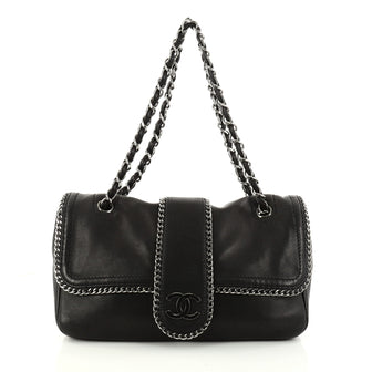 Chanel Madison Flap Bag Leather Medium Black 2961208