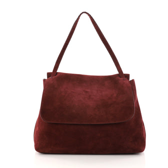 The Row Top Handle 14 Bag Suede Medium Red 2967602