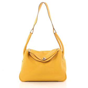 Hermes Lindy Handbag Clemence 30 Yellow 2967606