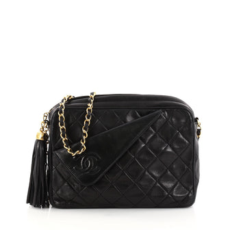 Chanel Vintage Camera Tassel Bag Quilted Leather Medium 2968202