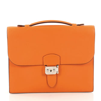 Hermes Sac a Depeche Handbag Swift 27 Orange 2968603