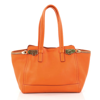 Salvatore Ferragamo Verve Tote Leather Medium Orange 2968801