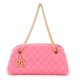 Chanel Just Mademoiselle Handbag Quilted Jersey Small 2972401