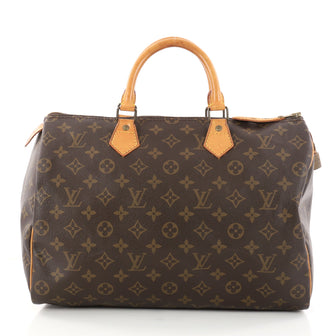 Louis Vuitton Speedy Handbag Monogram Canvas 35 Brown 2972706