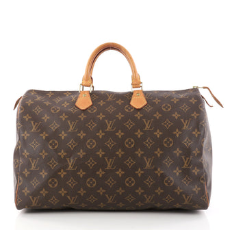 Louis Vuitton Speedy Handbag Monogram Canvas 40 Brown 2972707