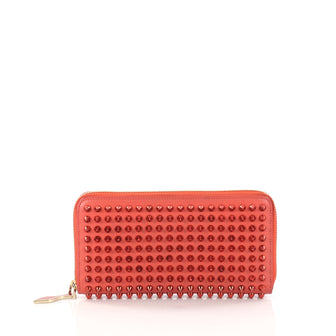 Christian Louboutin Panettone Wallet Spiked Leather Red 2973002