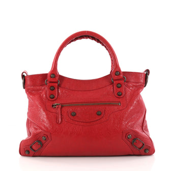 Balenciaga Town Classic Studs Handbag Leather Red 2973103