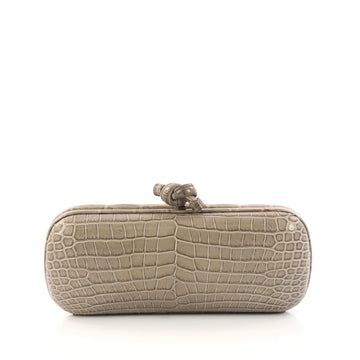 Bottega Veneta Box Knot Clutch Crocodile Long Gray 2973902