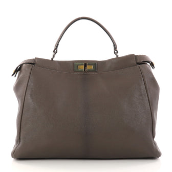 Fendi Peekaboo Handbag Leather Large Brown 2974102
