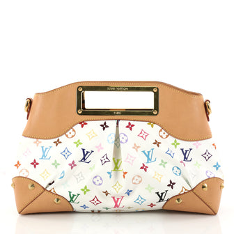 Louis Vuitton Judy Handbag Monogram Multicolor MM White 2975006