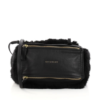 Givenchy Pandora Bag Leather and Fur Mini Black 2975011