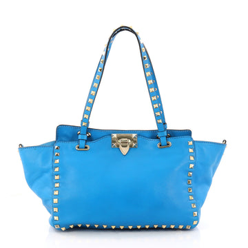 Valentino Rockstud Tote Soft Leather Small Blue 2975012