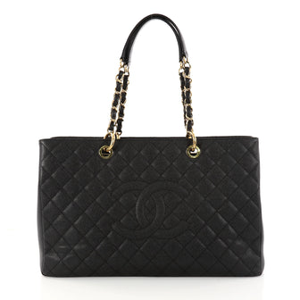Chanel Grand Shopping Tote Quilted Caviar XL Black 2975201