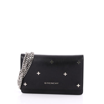 Givenchy Pandora Chain Wallet Studded Leather Black 2977302