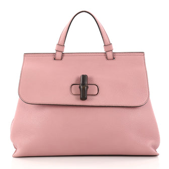 Gucci Bamboo Daily Top Handle Bag Leather Medium Pink 2979702
