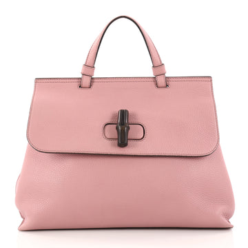 Gucci Bamboo Daily Top Handle Bag Leather Medium Pink 2979702