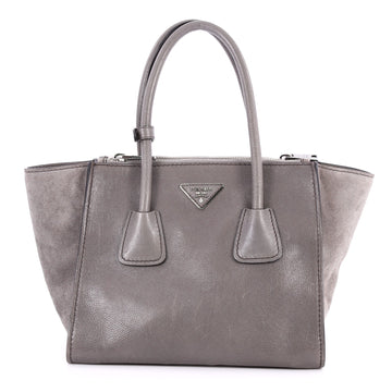 Prada Twin Pocket Tote Glace Calf Small Gray 2980301