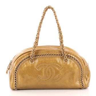 Chanel Luxe Ligne Bowler Bag Patent Medium Gold 2981501