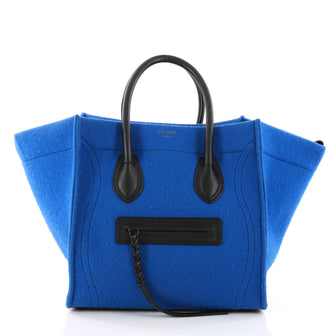 Celine Phantom Handbag Felt Medium Blue 2981802
