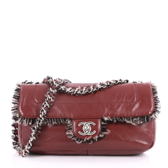 Chanel Funny Tweed Flap Bag Lambskin Medium Red 2981901