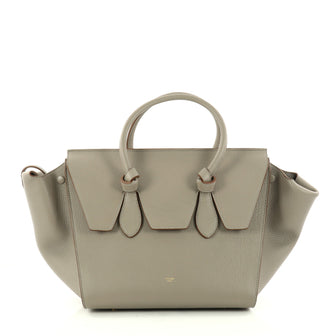 Celine Tie Knot Tote Grainy Leather Small Gray 2983601
