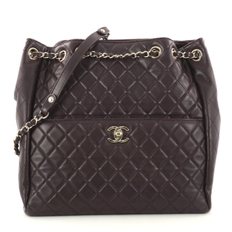 Chanel Drawstring CC Lock Bucket Bag Quilted Lambskin 2984601