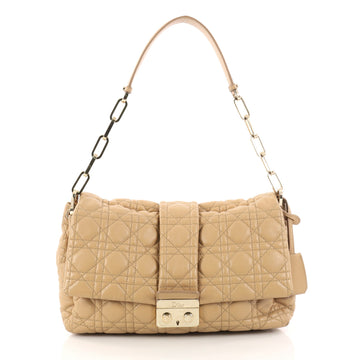 Christian Dior New Lock Flap Bag Cannage Quilt Lambskin Brown 2985903