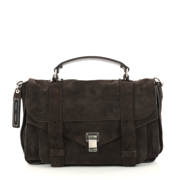 Proenza Schouler PS1 Satchel Suede Medium Black 2987601