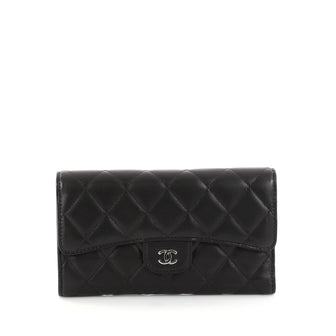 Chanel CC Gusset Classic Flap Wallet Quilted Caviar Long 2989703