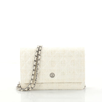 Chanel Wallet on Chain Quilted Tweed White 2990003