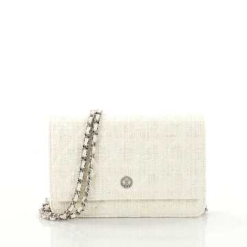 Chanel Wallet on Chain Quilted Tweed White 2990003