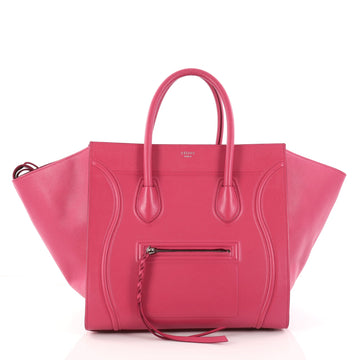 Celine Phantom Handbag Textured Leather Medium Pink 2990504