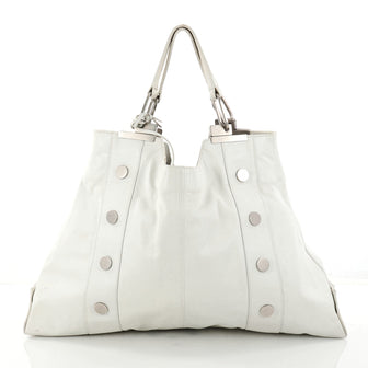 Balenciaga Open Tote Studded Leather Large White 2991604